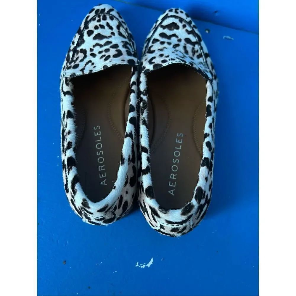 Aerosoles Womens 6.5 M  Leather Leopard Animal Print Shoes Excellent!